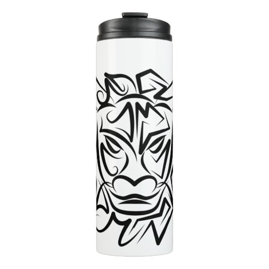 黒白トライバルドラゴン タンブラー (正面)