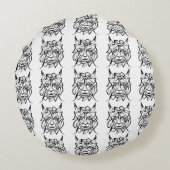 黒白トライバルドラゴン ラウンドクッション (裏面)