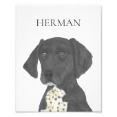 黒白ドイツ短編ポインタアート フォトプリント (正面)