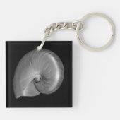 黒白ナウティラス貝 キーホルダー (裏面)