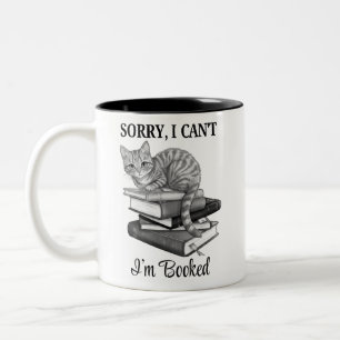 黒白ネコの本読み I'm Booked ツートーンマグカップ