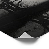 黒白ノワール写真ムーンランドスケープ写真 ポスター (角)