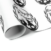 黒白ハッピーバニーイースター ラッピングペーパー (ロールコーナー)