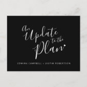 黒白ハートの結婚式 計画 中止 案内ポストカード (正面)