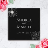 黒白バラ結婚ゴシック フェイバータグ