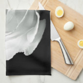 黒白バラ キッチンタオル (四つ折り)