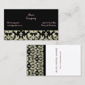 黒白バロックデザイン ～ アッシュブラウンの背景 名刺 (正面/裏面)