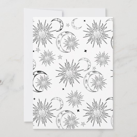 黒白ファーストトリップサンのまわりに1st誕生日 招待状 (裏面)