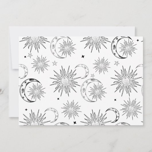 黒白ファーストトリップサンのまわりに1st誕生日 招待状 (裏面)