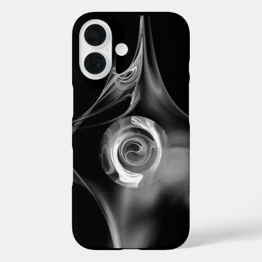黒白フラクタルローズ Case-Mate iPhoneケース (裏面)