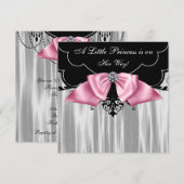 黒白プリンセスベイビーシャワー招待状 招待状 (正面/裏面)