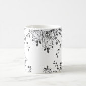 黒白ボタニカル コーヒーマグカップ (中央)