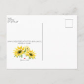 黒白ポルカひまわり点々のある赤ちゃんシャワー インビテーションポストカード (裏面)