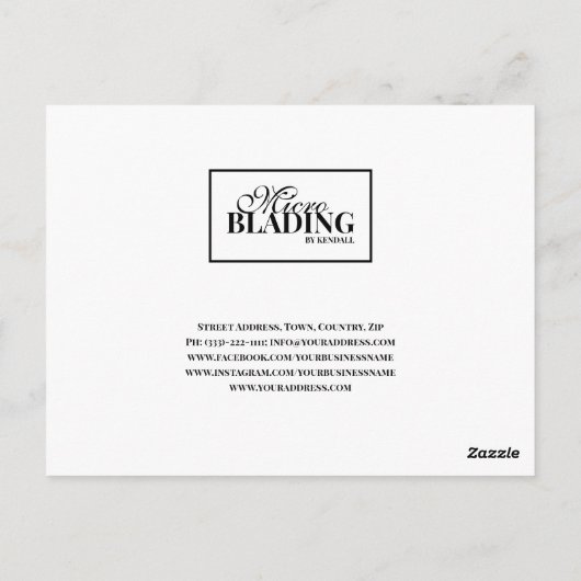 黒白マイクロブレーディング ご利用頂きありがとうございます クライアント割引 ポストカード (裏面)