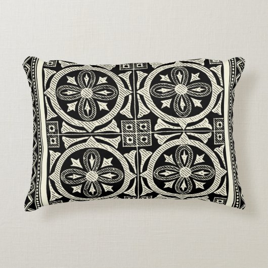 黒白マンダラモチーフby Vision Studio アクセントクッション (正面)