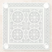 黒白マンダラモチーフby Vision Studio ガラスコースター (裏面)