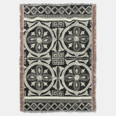 黒白マンダラモチーフby Vision Studio スローブランケット (正面縦)