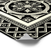 黒白マンダラモチーフby Vision Studio ポスター (角)