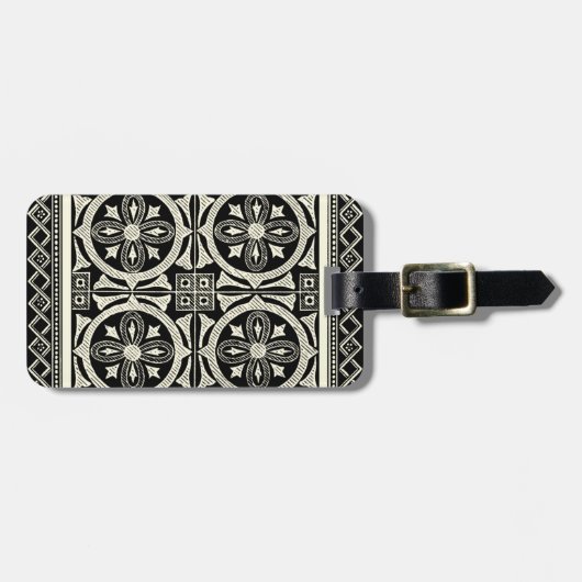 黒白マンダラモチーフby Vision Studio ラゲッジタグ (正面横)