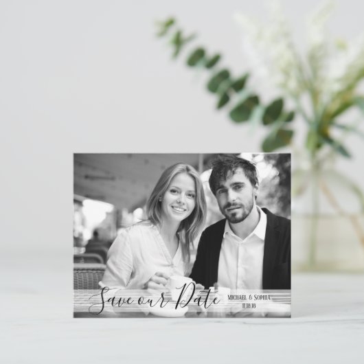 黒白モダン日救付ポストカード 案内ポストカード (スタンド正面)