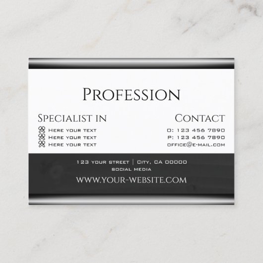 黒白モダン木木目木板 名刺 (裏面)