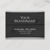 黒白モダン木木目木板 名刺 (正面)