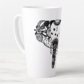 黒白モダン線絡み象 カフェラテマグ (左アングル)