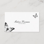 黒白モダン蝶タトゥーアーティスト 名刺 (裏面)