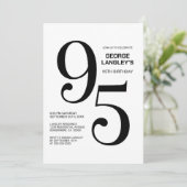 黒白モダン95th誕生日パーティー 招待状 (スタンド正面)