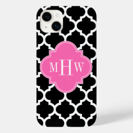 黒白モロッコ #5 ホットピンク #2 名前 モノグラム Case-Mate iPhone 14 PLUSケース
