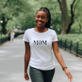 黒白ラブユーママプリント Tシャツ