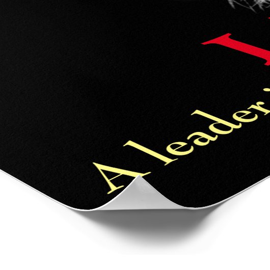 黒白リーダーシップ感動的ライオンスクエア ポスター (角)