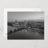 黒白ロンドンエアリアルビューアットサンセット ポストカード (正面/裏面)