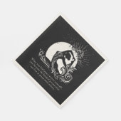 黒白一足王鳩ヨガポーズロゴ スタンダードランチョンナプキン (角)