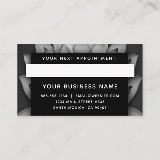 黒白三日月月の月プロフェッショナル 予約カード (裏面)