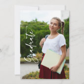 黒白写真スクリプト卒業発表 招待状 (正面)