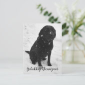 黒白写真　幸せな新年　クリスマスカード ポストカード (スタンド正面)