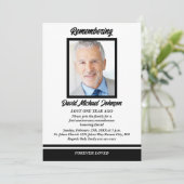 黒白写真　追悼式招待状 招待状 (スタンド正面)