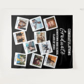 黒白卒業インスタ写真学校ニックネーム タペストリー (正面(横))