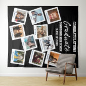 黒白卒業写真インスタ背景 学校のニックネーム タペストリー (インサイチュ(横))