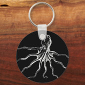 黒白図解入りの、写真付きのタコ海 キーホルダー (正面)