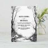 黒白山林ウェディング 招待状 (スタンド正面)