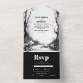 黒白山森林ウェディング オールインワン招待状 (内側)