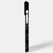黒白幾何学模様のスパークリーな抽象モノグラム Case-Mate iPhoneケース (裏面 / 左)