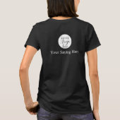 黒白従業員名ビジネスロゴサロン Tシャツ (裏面)