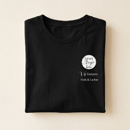 黒白従業員名ビジネスロゴサロン Tシャツ