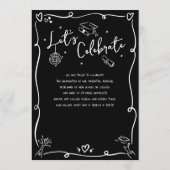 黒白手描き落書き卒業写真 案内状 (裏面)