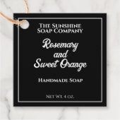 黒白文字石鹸化粧料包装ラベル フェイバータグ (正面)