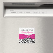 黒白明るい赤紫色結婚式の引き出物磁石 マグネット (インサイチュ (食洗機))