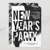 黒白水彩大晦日パーティー 招待状 (正面/裏面)